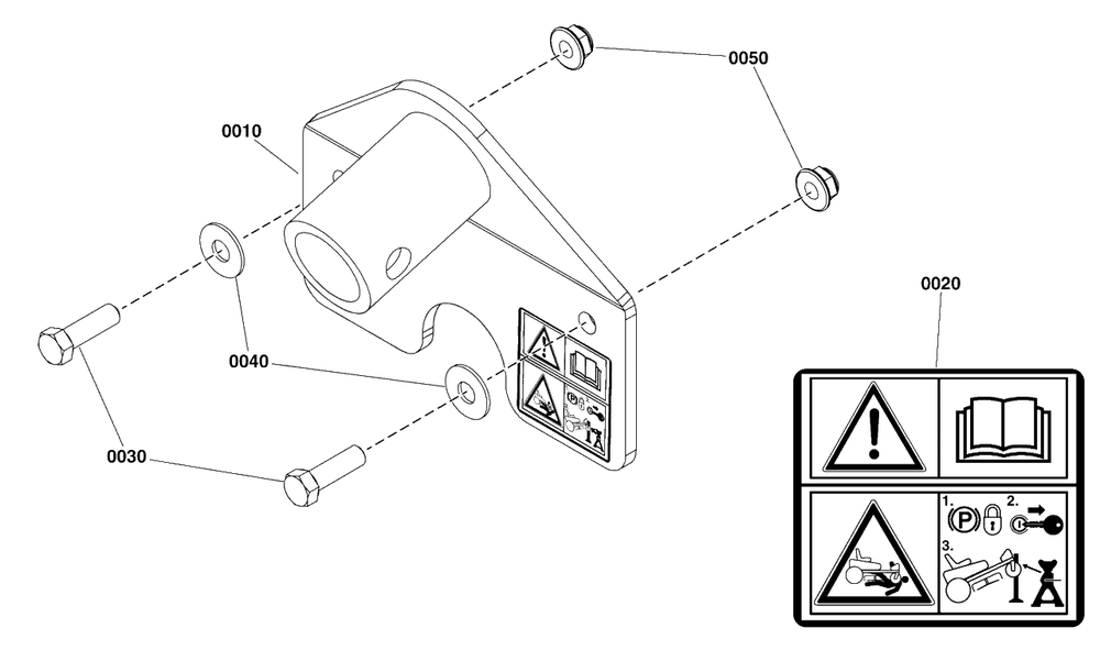 Service Jack Mount Kit Diagram and Parts List for 5601306  Simplicity Lawn Tractor Accessories
