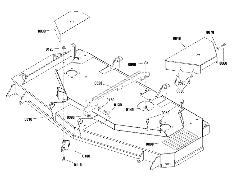 61-Inch Mower Deck - Housing And Cover Group (5303286) Diagram and Parts List for 1696105-01  Simplicity Lawn Tractor Accessories
