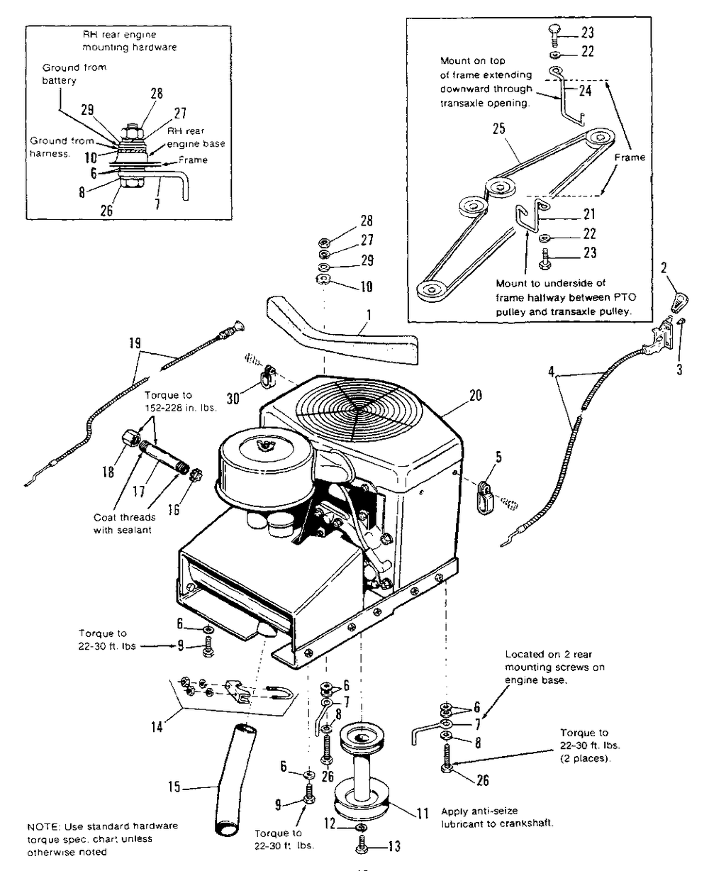 Engine Group (17hp) Diagram and Parts List for 6517H 1691733 Simplicity Lawn Tractor
