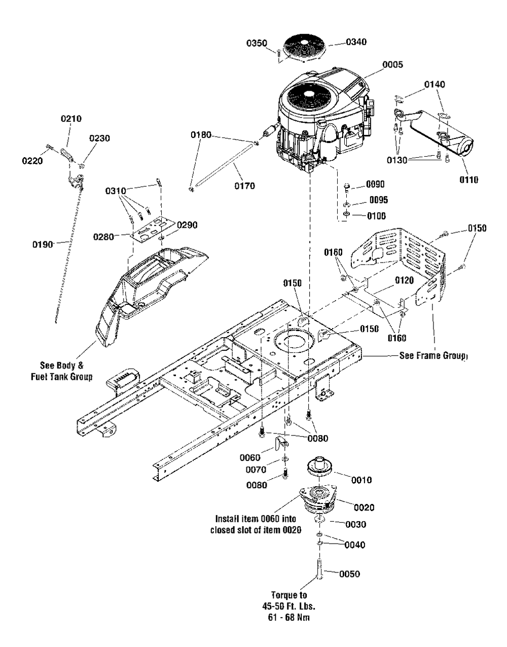 Engine Group (2992564) Diagram and Parts List for 2691502-01  Simplicity Lawn Tractor
