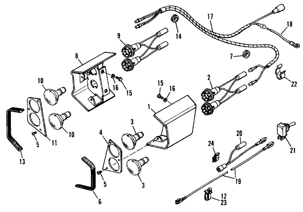 Front Light Group Diagram and Parts List for 3410S 990756 Simplicity Lawn Tractor
