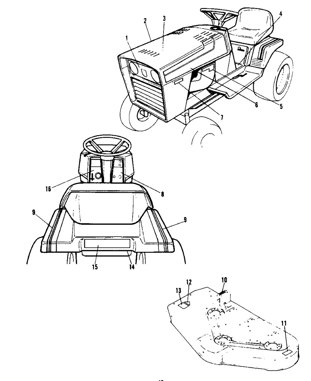 Decal Group 2 Diagram and Parts List for 6108 1690451 Simplicity Lawn Tractor