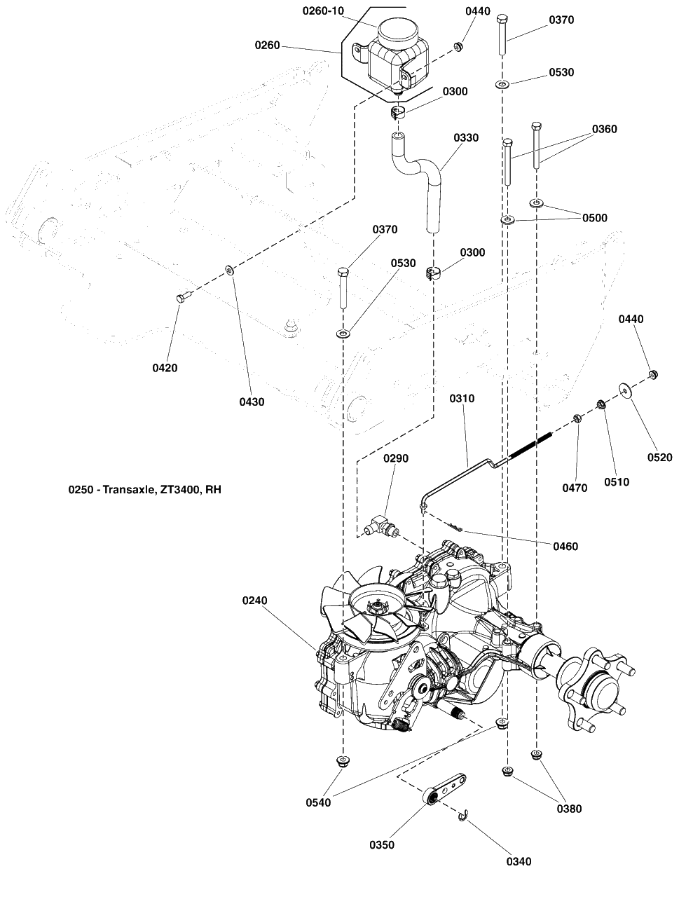 Hydraulic Group Diagram and Parts List for 5901779  Simplicity Lawn Tractor
