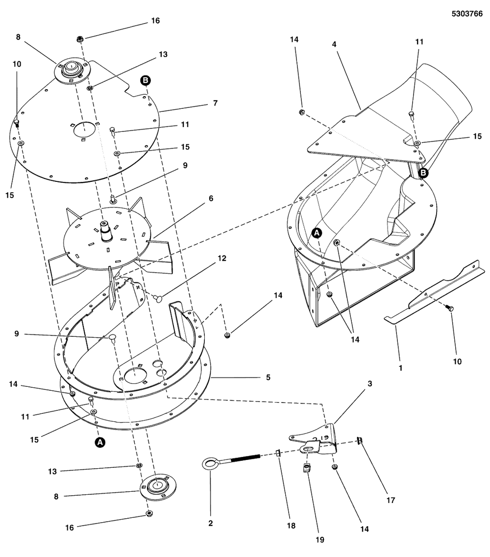 Blower Group, Turbo-Pro Max Diagram and Parts List for 5600864  Simplicity Lawn Tractor Accessories