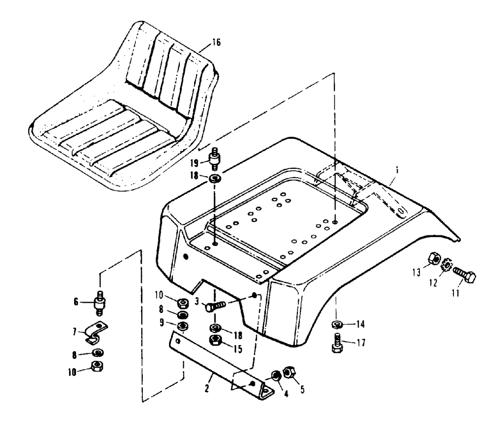 Seat And Fenders Diagram and Parts List for 3410H 990757 Simplicity Lawn Tractor
