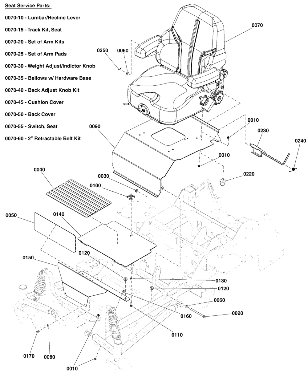 Seat Mount And Floor Group S/N: 4000875836 And Below Diagram and Parts List for 5901748  Simplicity Lawn Tractor