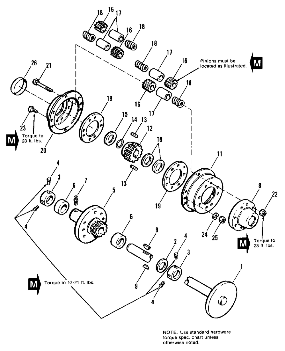 Rear Axle And Differential Group Diagram and Parts List for 7116H 1690489 Simplicity Lawn Tractor