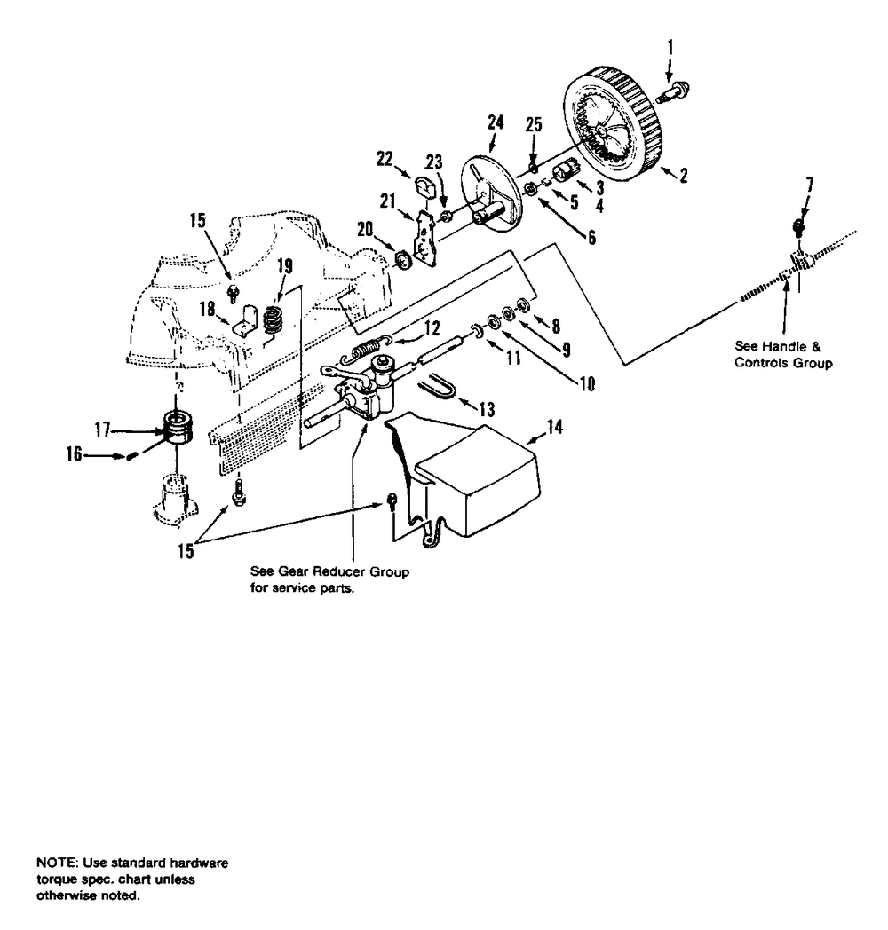Rear Wheels Group (Power-Propelled Models) Diagram and Parts List for 1575 1691923 Simplicity Lawn Mower