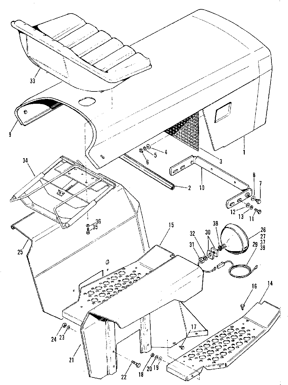 Seat Group (3506i11) Diagram and Parts List for 9020 1690072 Simplicity Lawn Tractor