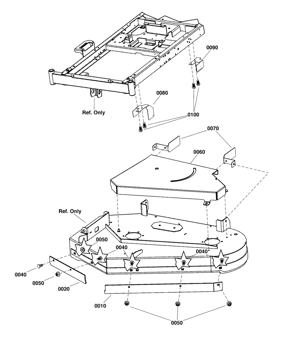 36-Inch Mower Deck - Guarding Group Diagram and Parts List for SZT105 2691691-01 Simplicity Lawn Tractor