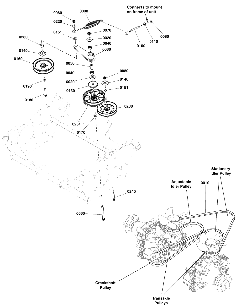 Transaxle Drive Group Diagram and Parts List for 5901799  Simplicity Lawn Tractor