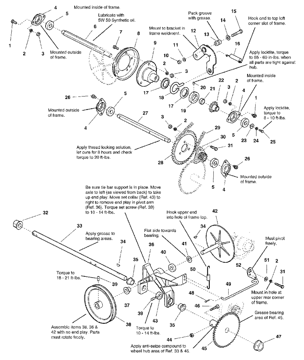 Traction Drive Group Diagram and Parts List for 860M 1693650 Simplicity Snow Blower