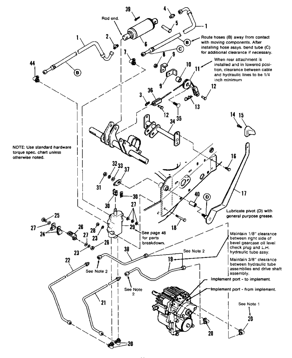 Lift Group - Hydraulic - 7116, 7117 And 7119 Diagram and Parts List for 7116H 1690569 Simplicity Lawn Tractor
