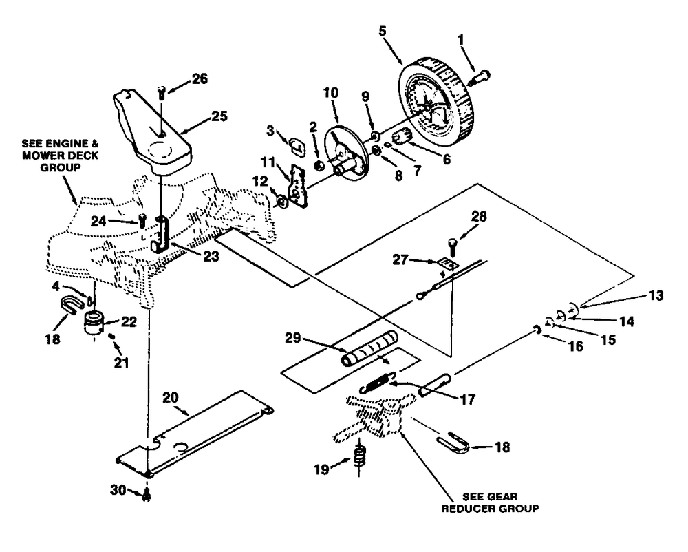 Rear Wheel Group Diagram and Parts List for 1520PP 1691726 Simplicity Lawn Mower