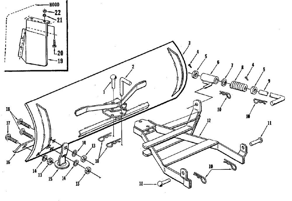 Dozer Blade Group - 42-Inch (3863i01) Diagram and Parts List for 1600168  Simplicity Lawn Tractor Accessories