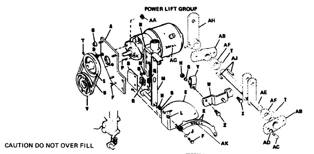 Power Lift Group - Diagram 2 Diagram and Parts List for 3212V 990571 Simplicity Lawn Tractor