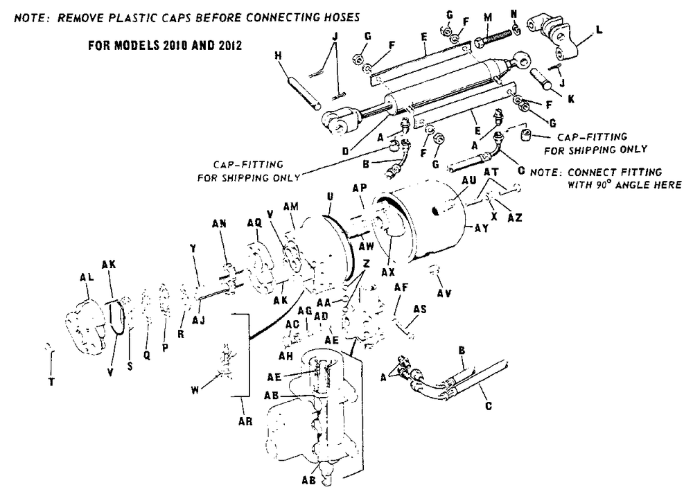 Hydraulic Lift Group Diagram and Parts List for 2012 990400 Simplicity Lawn Tractor