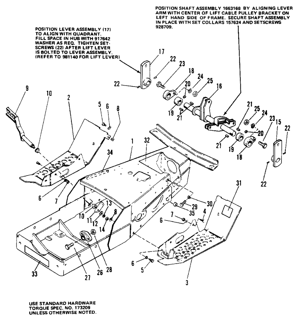 Frame And Footrest Group (7010 And 7016) Diagram and Parts List for 7010 1690333 Simplicity Lawn Tractor