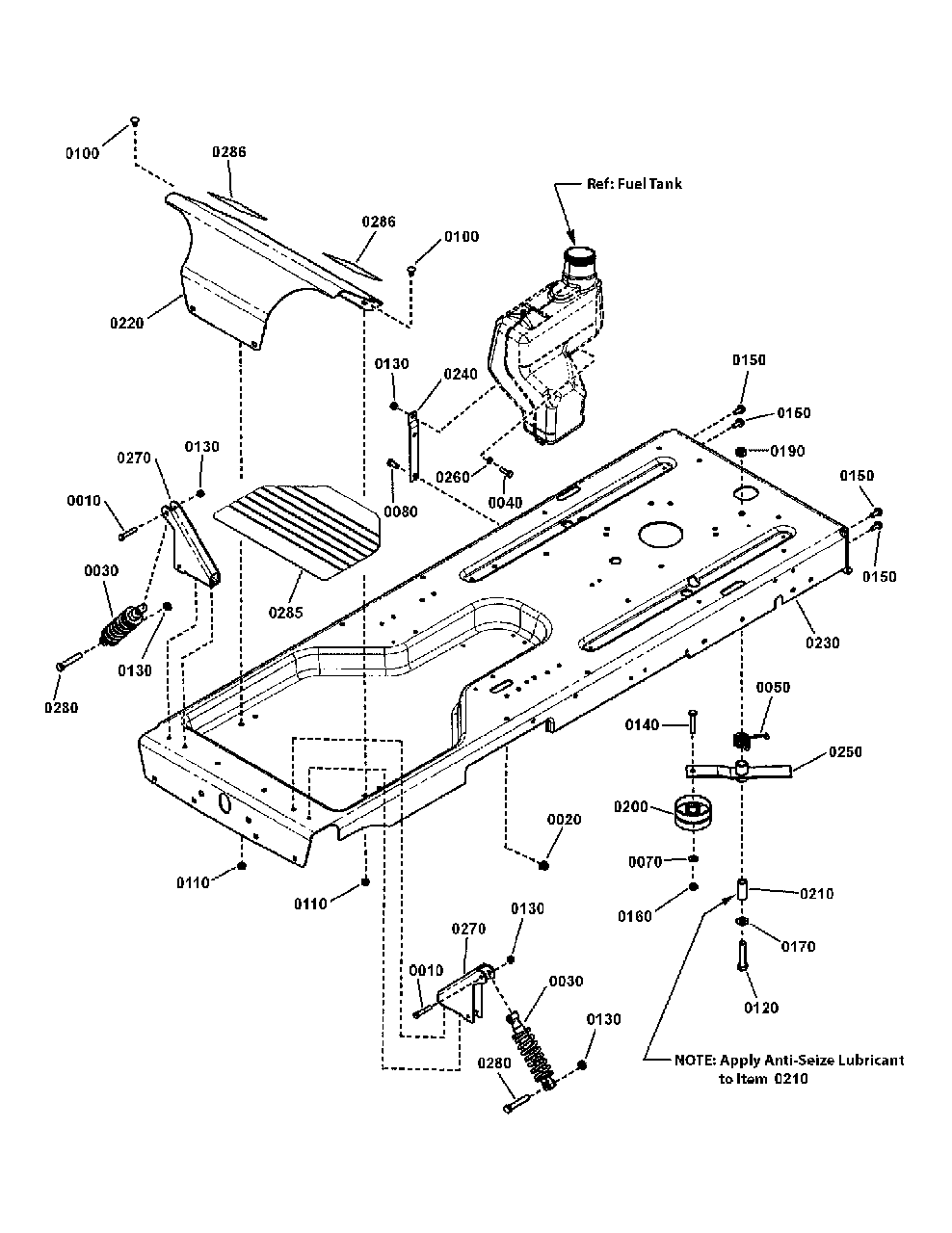 Frame Assembly, With Shocks, Zt2000, 7800768 Diagram and Parts List for ZT27460 7800768-00 Simplicity Lawn Tractor
