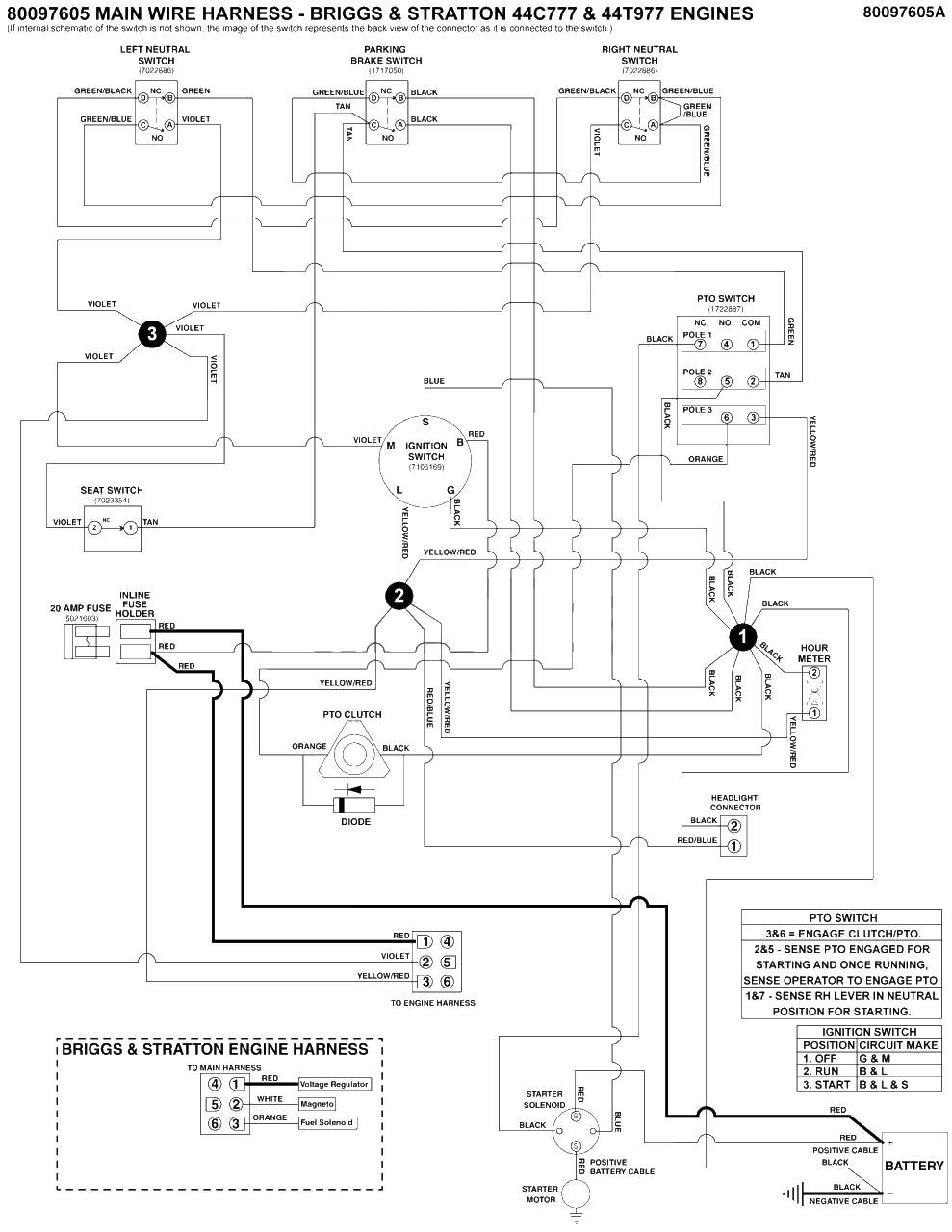 Electrical Schematic - Charging Circuit - B&s 44c777 And 44t977 Diagram and Parts List for 2691815-01  Simplicity Lawn Tractor