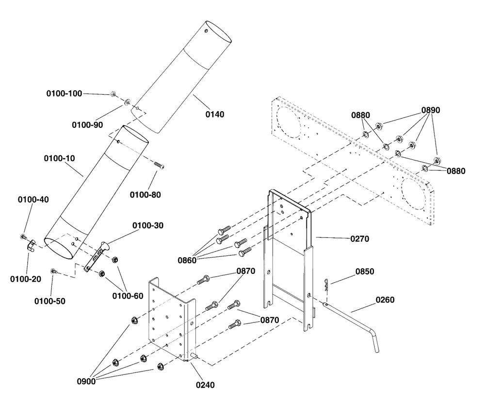 Tube And Hitch Group Diagram and Parts List for 1696469A-00  Simplicity Lawn Tractor Accessories