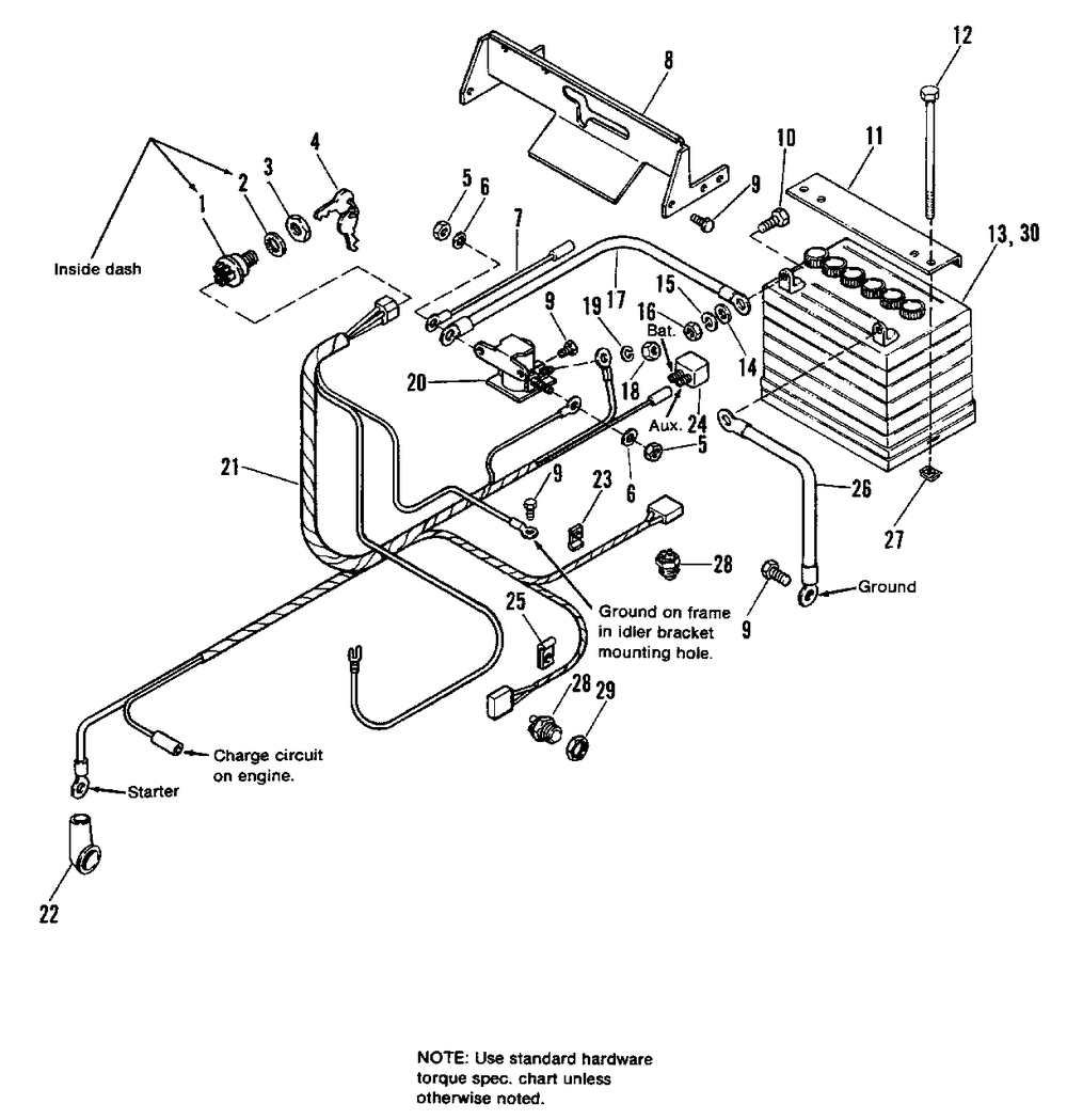 Electrical Group - Early Models Diagram and Parts List for 4211 1690612 Simplicity Lawn Tractor