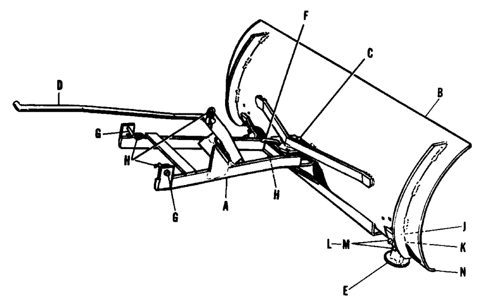 42-Inch Snow Plow And Grader Diagram and Parts List for 3112H 990499 Simplicity Lawn Tractor