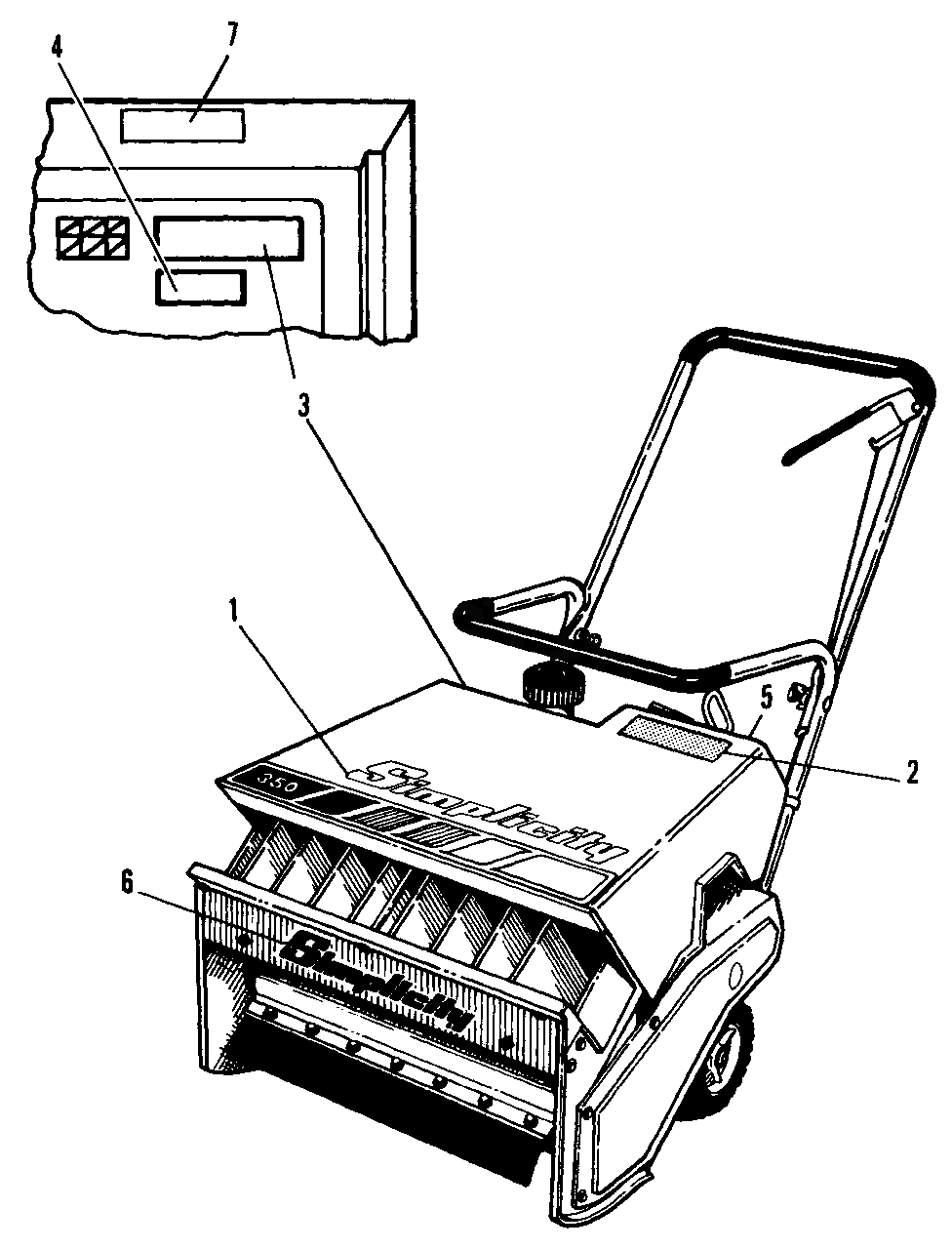 Decal Group Diagram and Parts List for 350E 1691406 Simplicity Snow Blower
