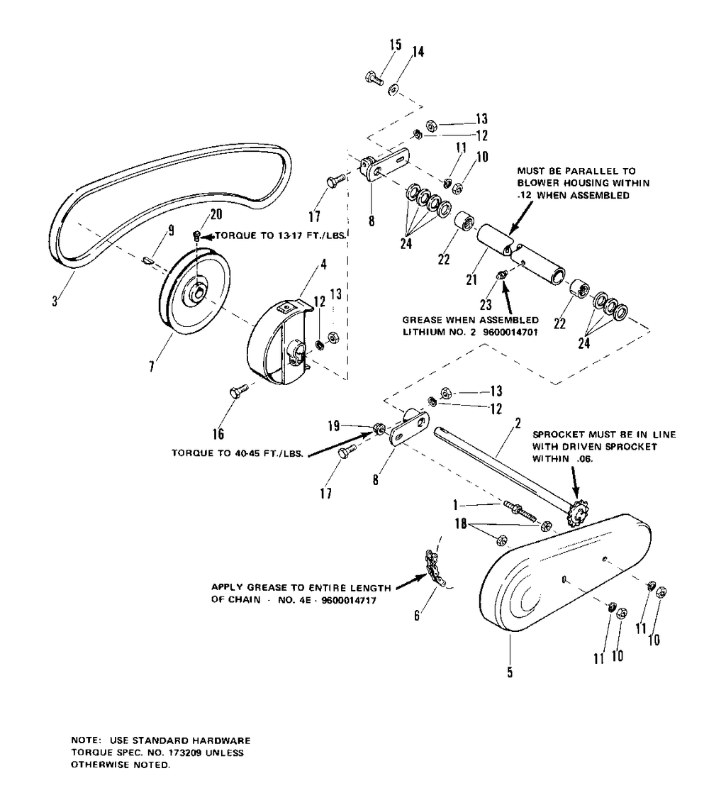 Drive Group Diagram and Parts List for 1690169  Simplicity Lawn Tractor Accessories