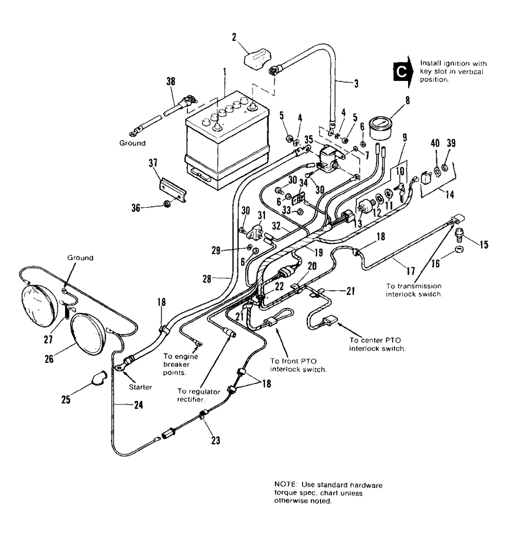 Electrical Group - 7114, 7116 Diagram and Parts List for 7116 1690660 Simplicity Lawn Tractor