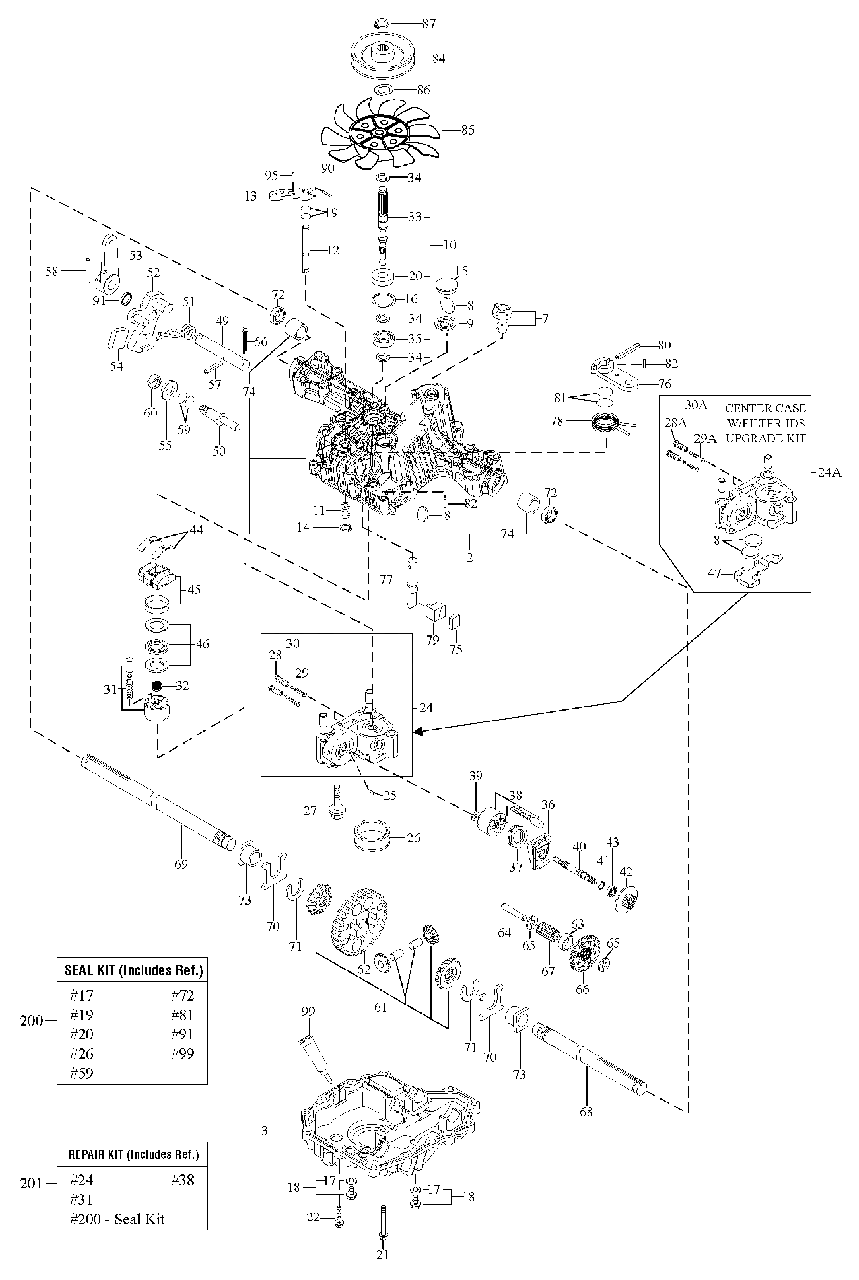 Transmission Service Parts - Tuff Torq K46bl (1729589) Diagram and Parts List for 2690940-00  Simplicity Lawn Tractor