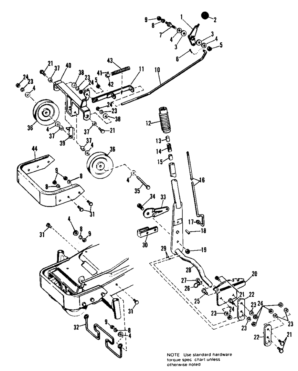 Power Take Off Group Diagram and Parts List for 738 990898 Simplicity Lawn Tractor