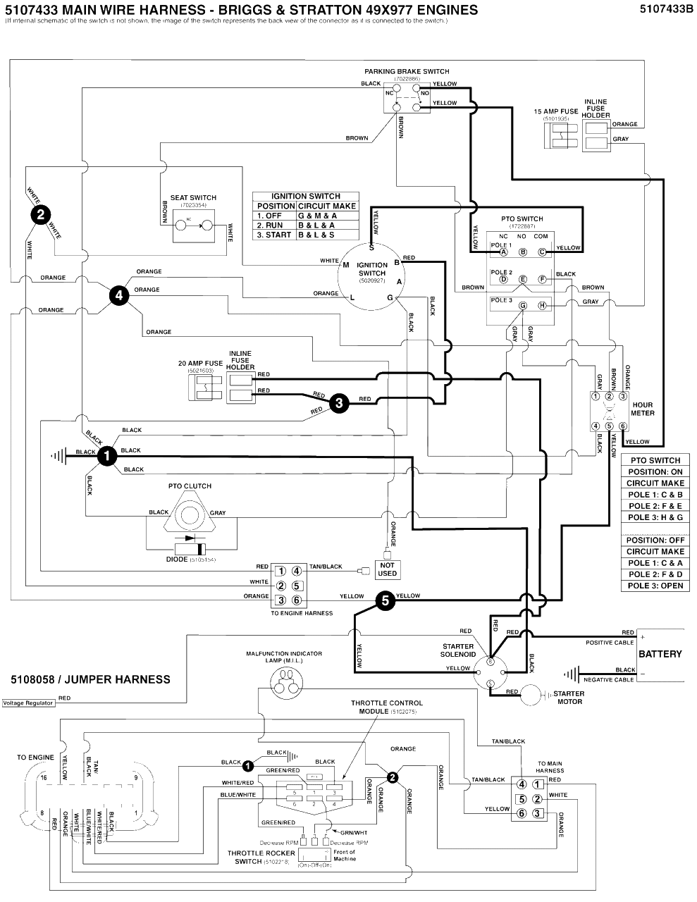 Electrical Schematic - Cranking Circuit Diagram and Parts List for 5901954  Simplicity Lawn Tractor