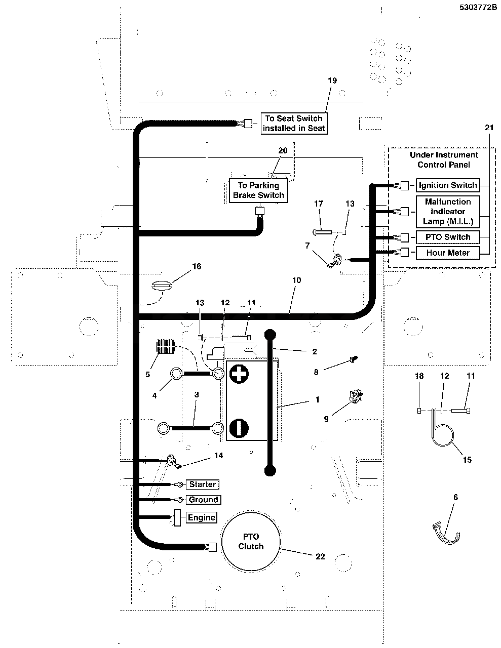 Electrical Group Diagram and Parts List for 5901748  Simplicity Lawn Tractor