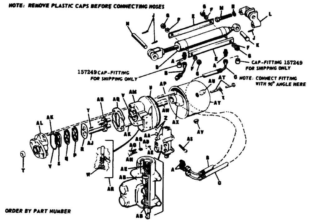 Power Lift Group Diagram and Parts List for 3212V 990571 Simplicity Lawn Tractor