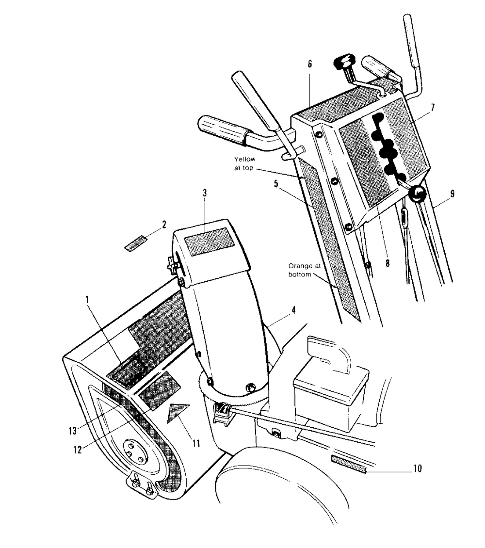 Decal Group Diagram and Parts List for 1080 1690546 Simplicity Snow Blower