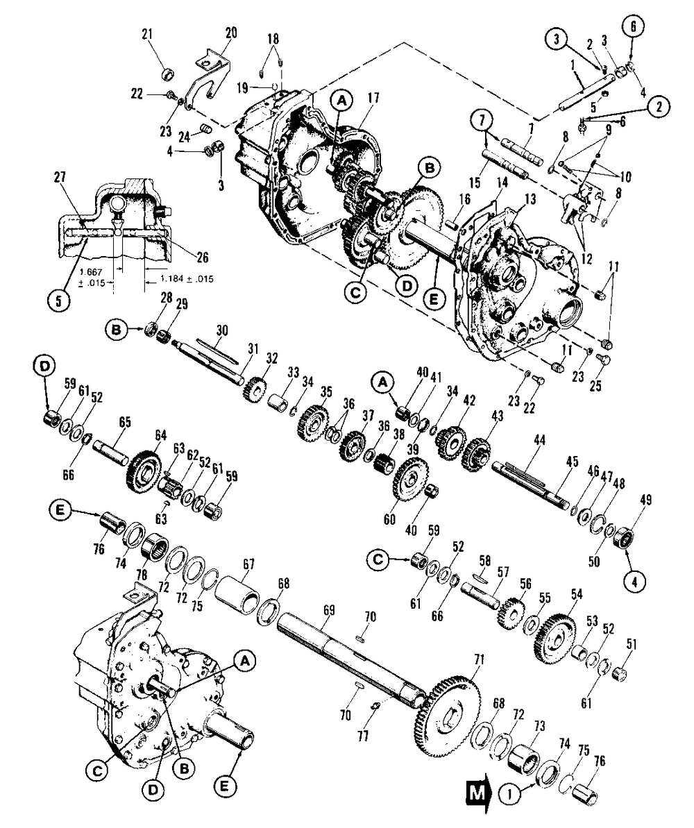 Transmission Group Diagram and Parts List for 7116 1690660 Simplicity Lawn Tractor