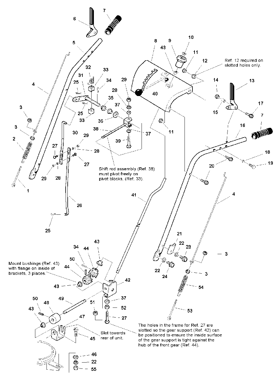 Handles And Controls Group Diagram and Parts List for 860M 1693650 Simplicity Snow Blower