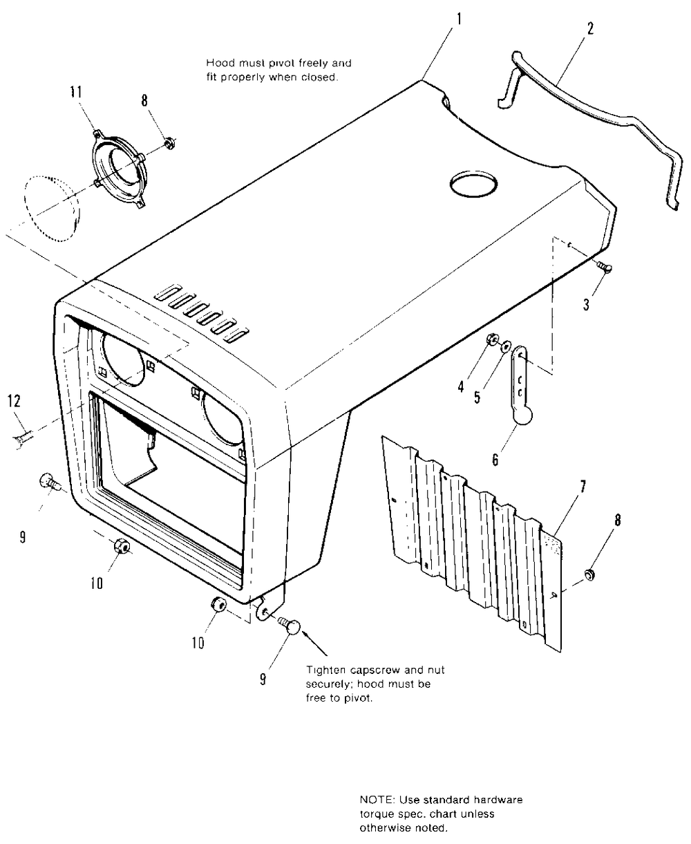 Hood And Grille Group Diagram and Parts List for 7116 1691434 Simplicity Lawn Tractor