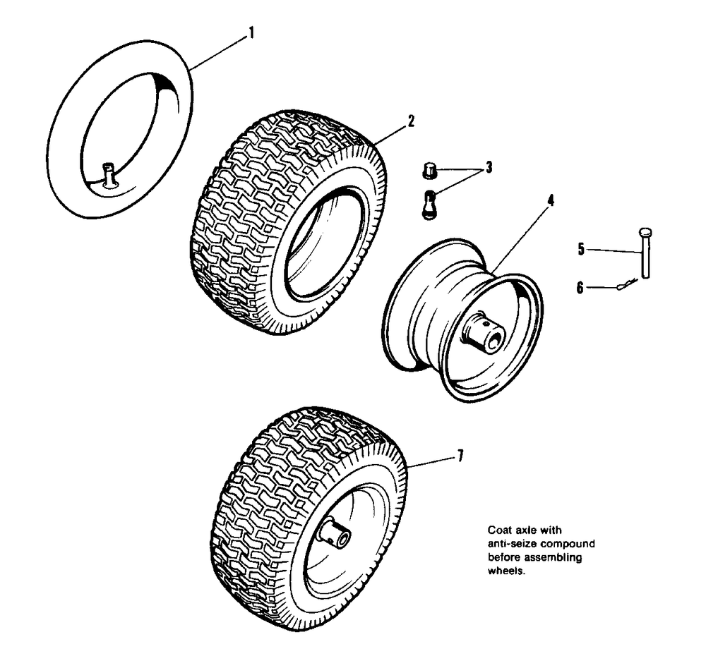Tire And Wheel Group Diagram and Parts List for 1080 1690546 Simplicity Snow Blower