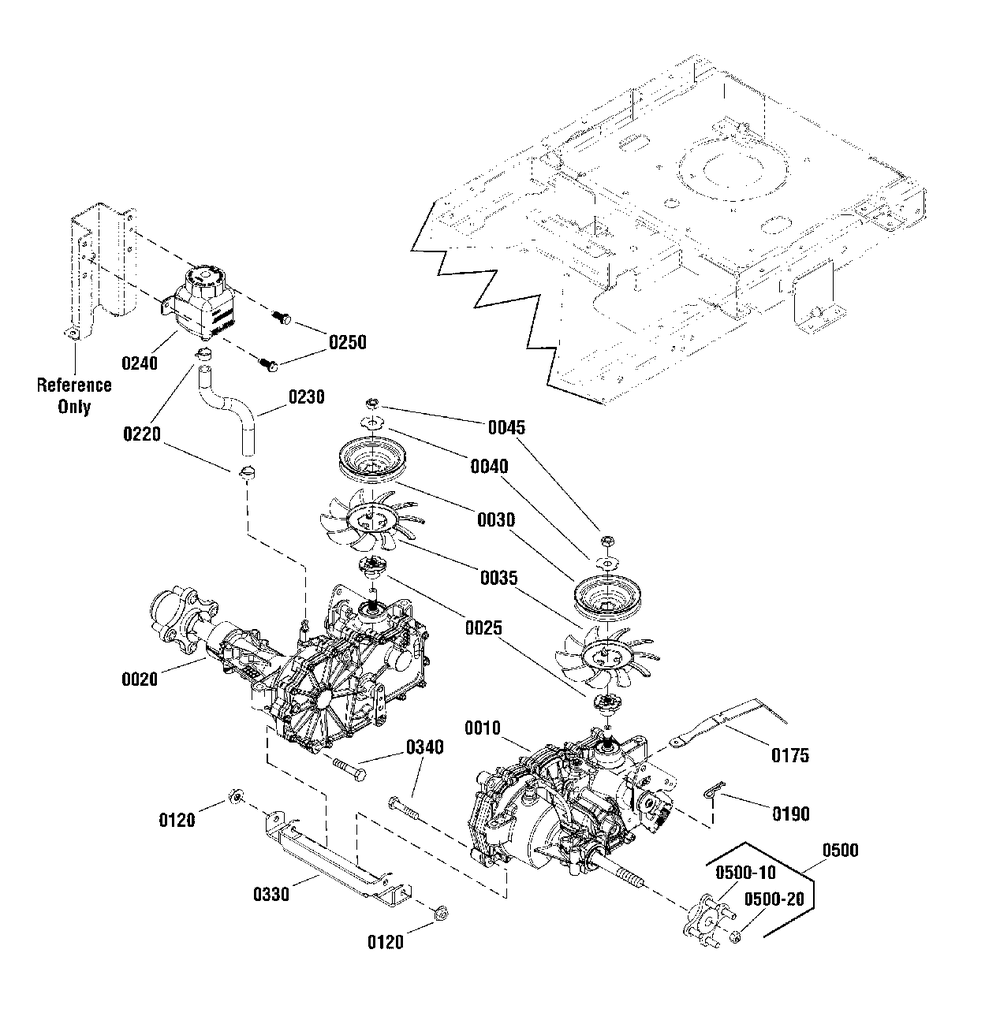 Transmission Group Diagram and Parts List for SZT350 2691411-02 Simplicity Lawn Tractor