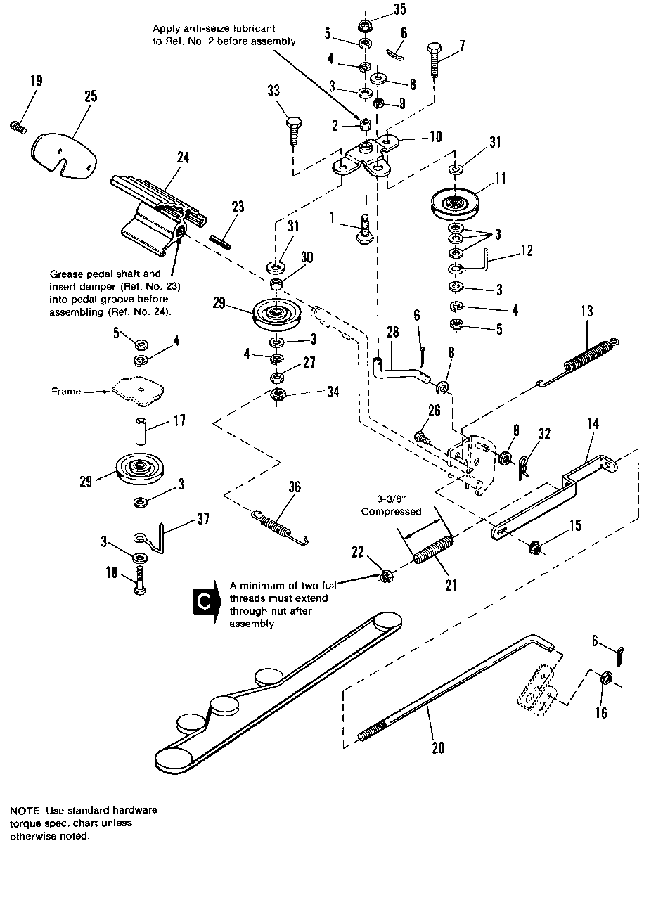 Brake And Clutch Group Diagram and Parts List for 4212H 1691931 Simplicity Lawn Tractor