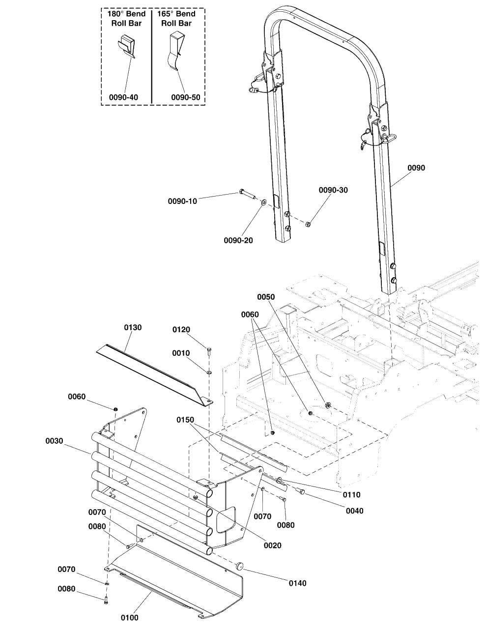 Rear Bumper And Rops Group Diagram and Parts List for 5901799  Simplicity Lawn Tractor