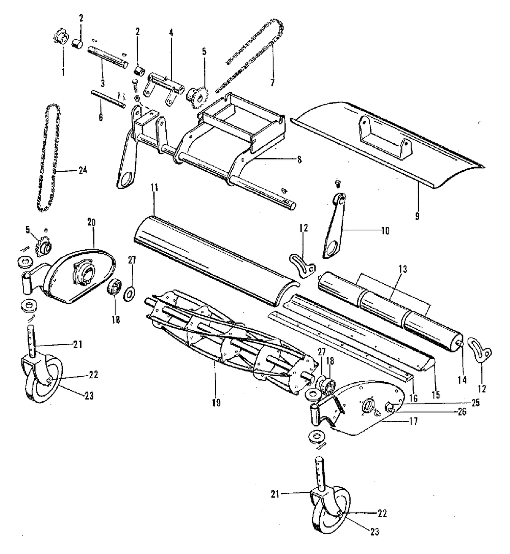 Mower Group - 20-Inch Diagram and Parts List for J 994950 Simplicity Lawn Tractor