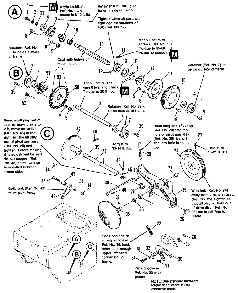 Traction Drive Group Diagram and Parts List for 860S 1691946 Simplicity Snow Blower
