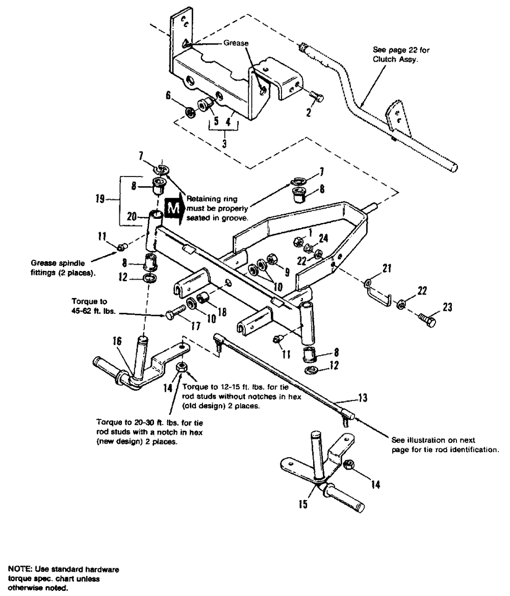 Front Axle Group (Early Styles) Diagram and Parts List for 5211 1691095 Simplicity Lawn Tractor