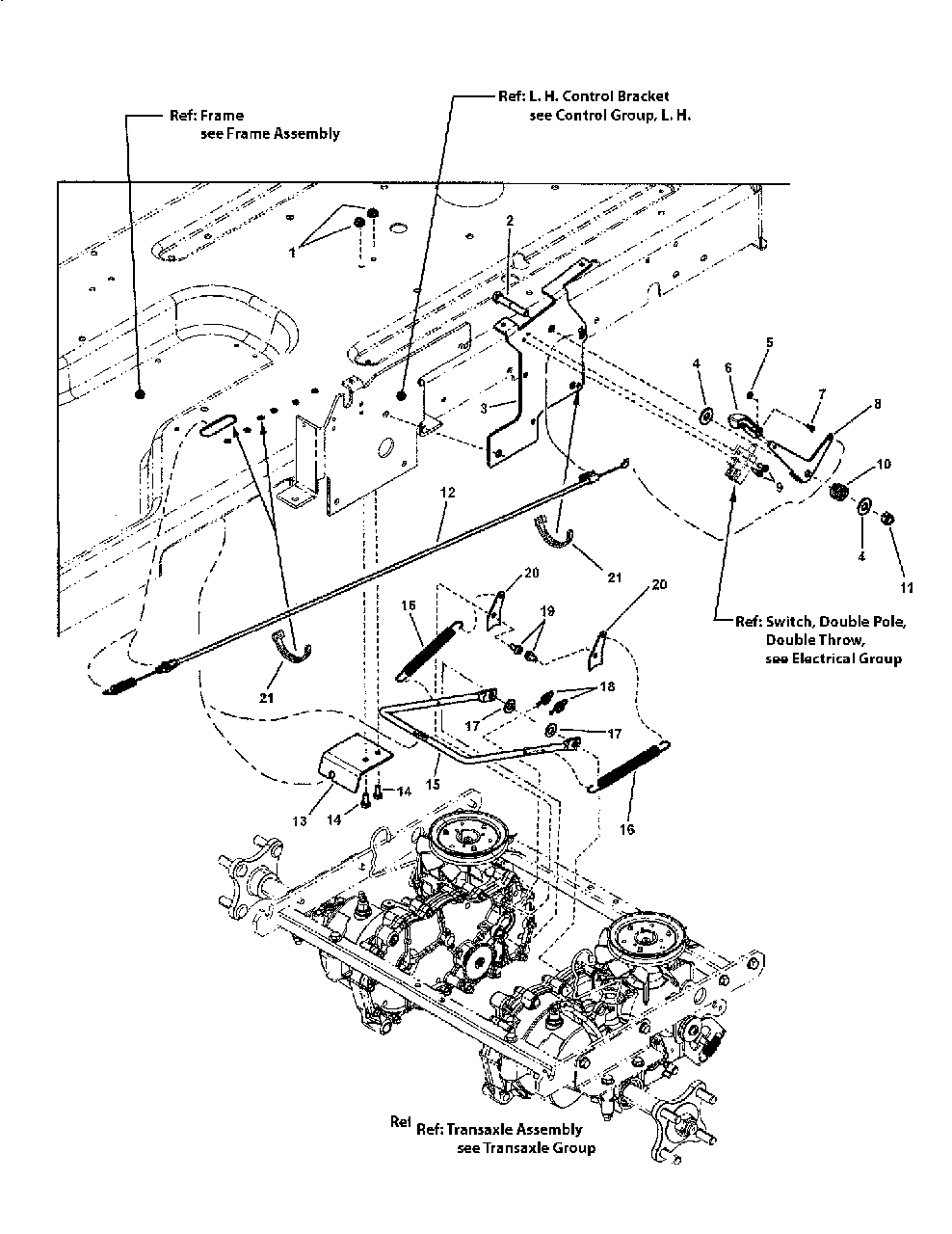 Park Brake Group (7501572) Diagram and Parts List for ZT26520 7800766-00 Simplicity Lawn Tractor
