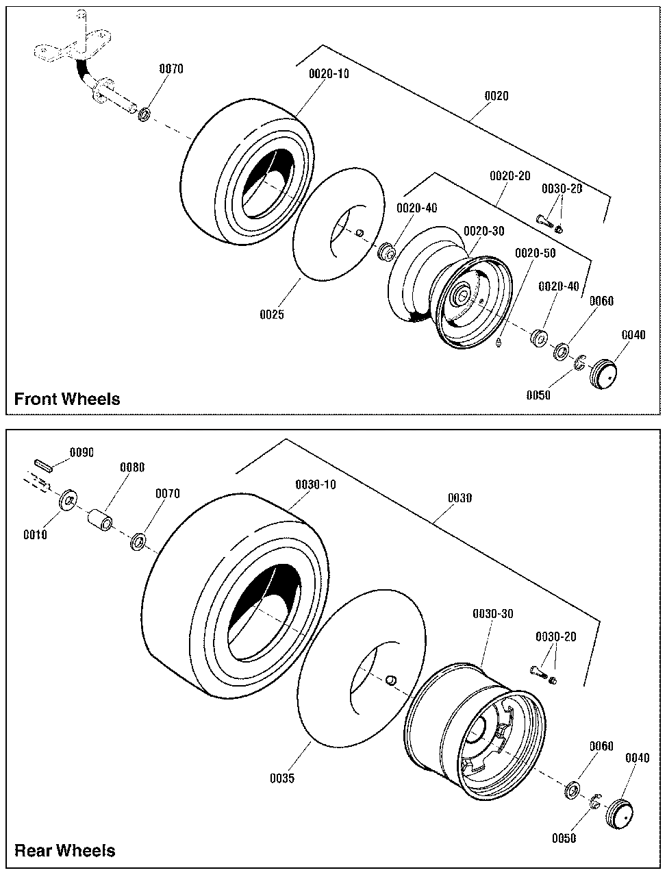Wheel And Tire Group Diagram and Parts List for 2691014-00  Simplicity Lawn Tractor