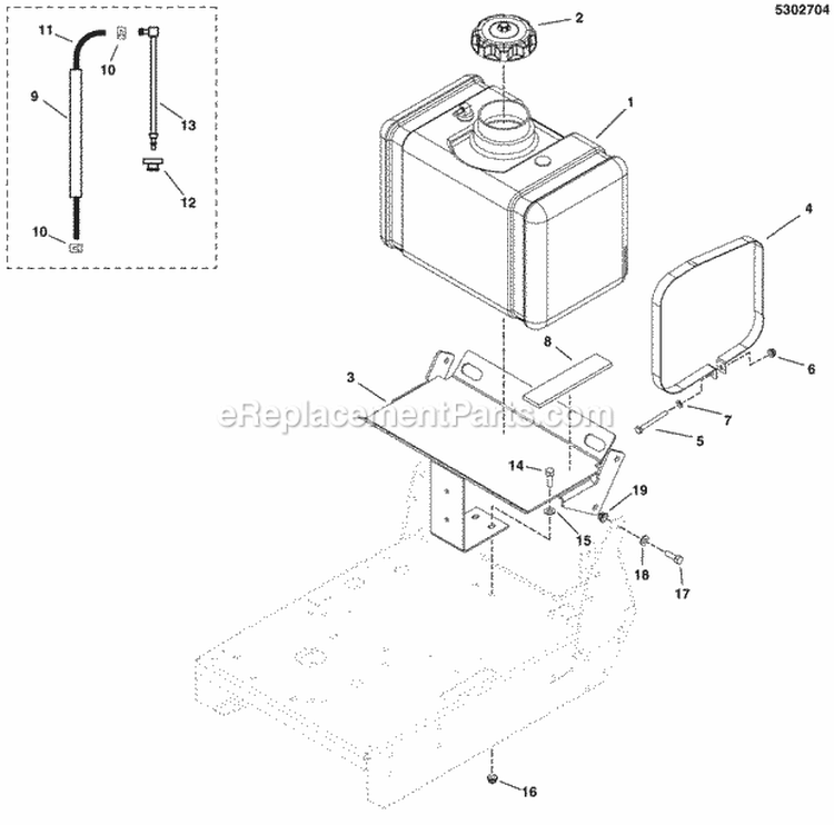 Fuel Tank  Mount Group - Epa Diagram and Parts List for 5900515  Simplicity Lawn Mower