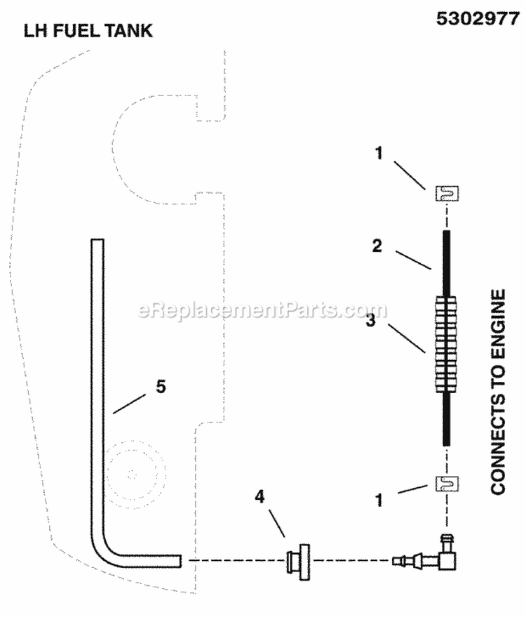 Fuel Hose  Supply Group Diagram and Parts List for 5900522  Simplicity Lawn Tractor
